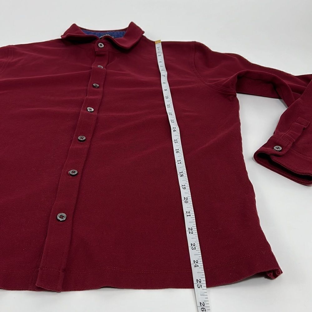 Bugatchi Maroon Button Down Shirt - Picture 4 of 8